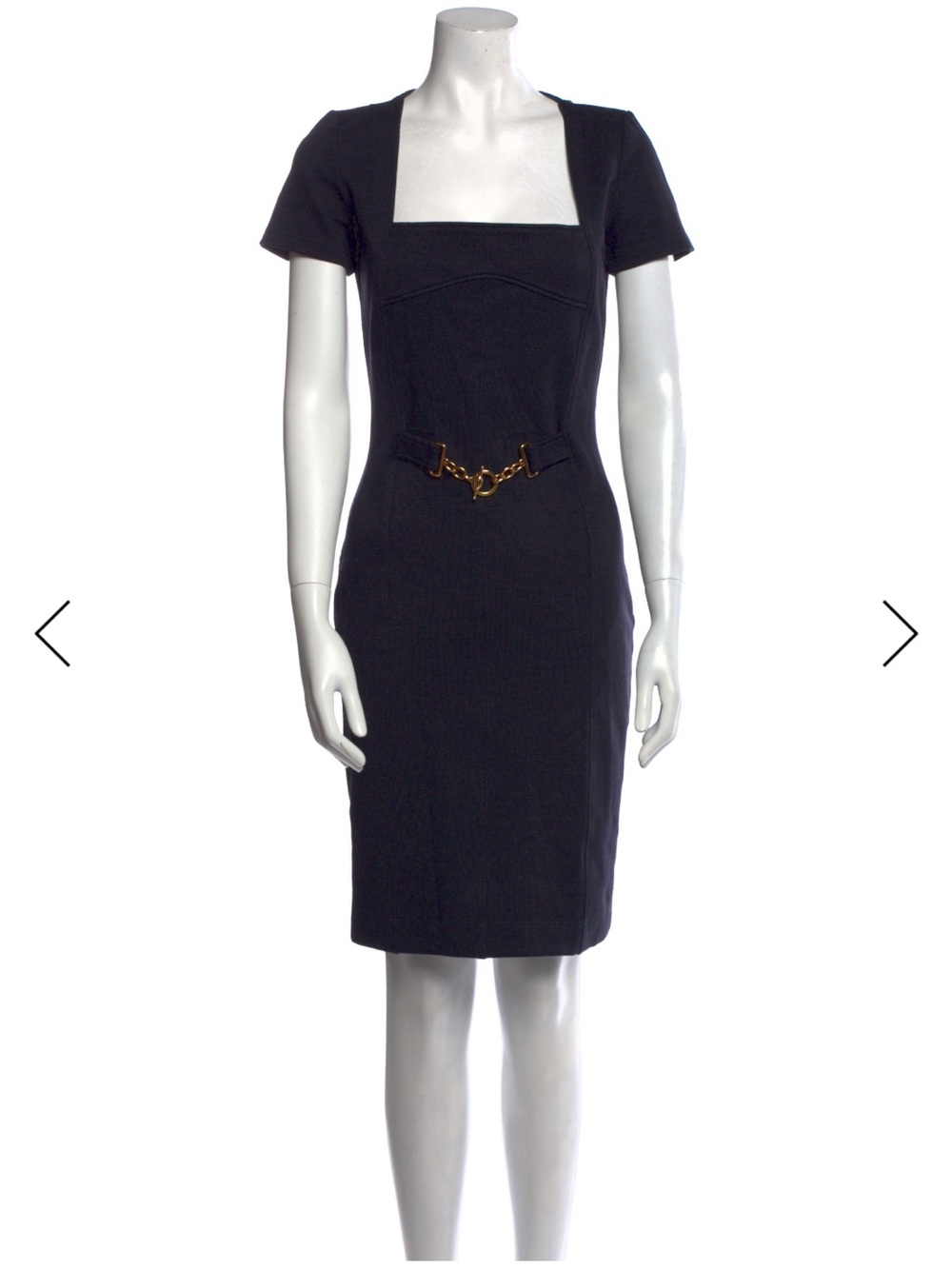 Gucci Black Midi Dress with Gold Hardware